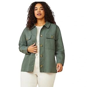 Free Assembly Green Surplus Shirt Jacket Size Women's XXL NEW
